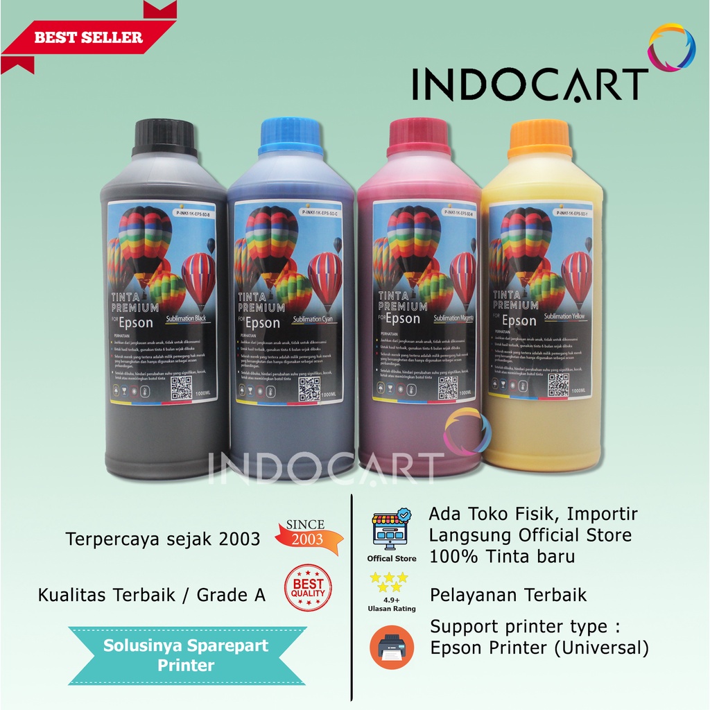 IndoCart Tinta Refill Premium Printer Epson-Sublim Sublimation Ink-1kg