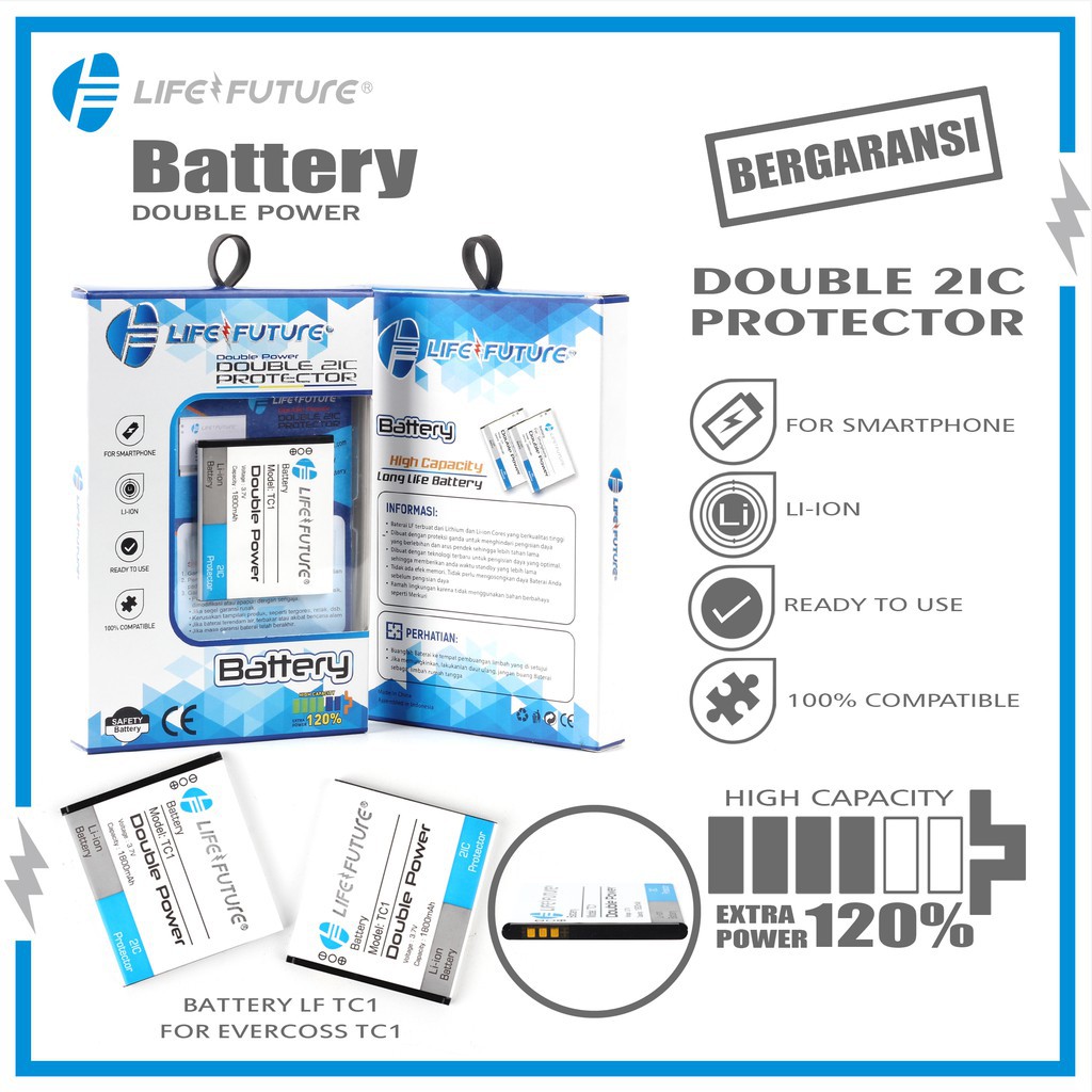 Baterai Life Future EVERCOSS TC1