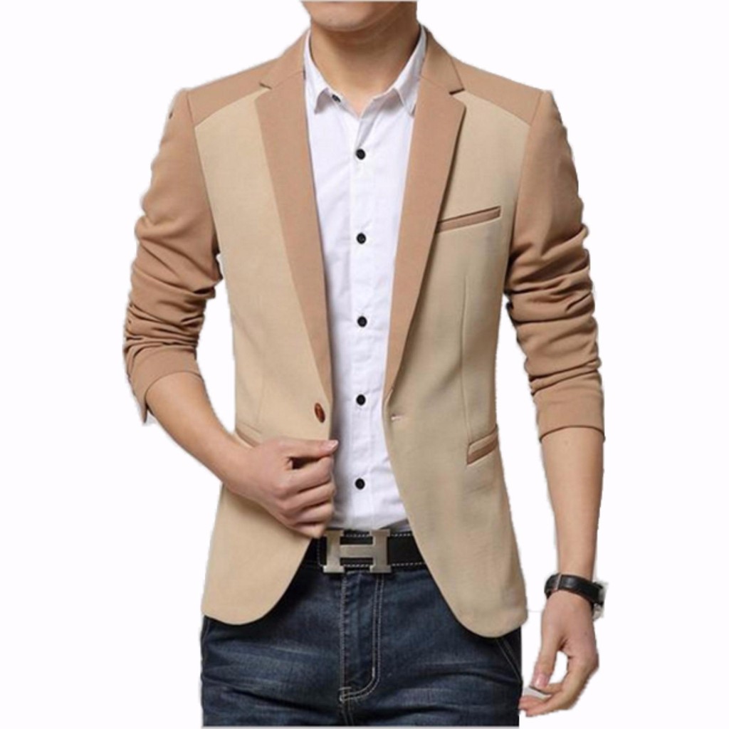 Blazer Cream Kombinasi Mocca / Jas / Blazer / Outwear / Pakaian Formal