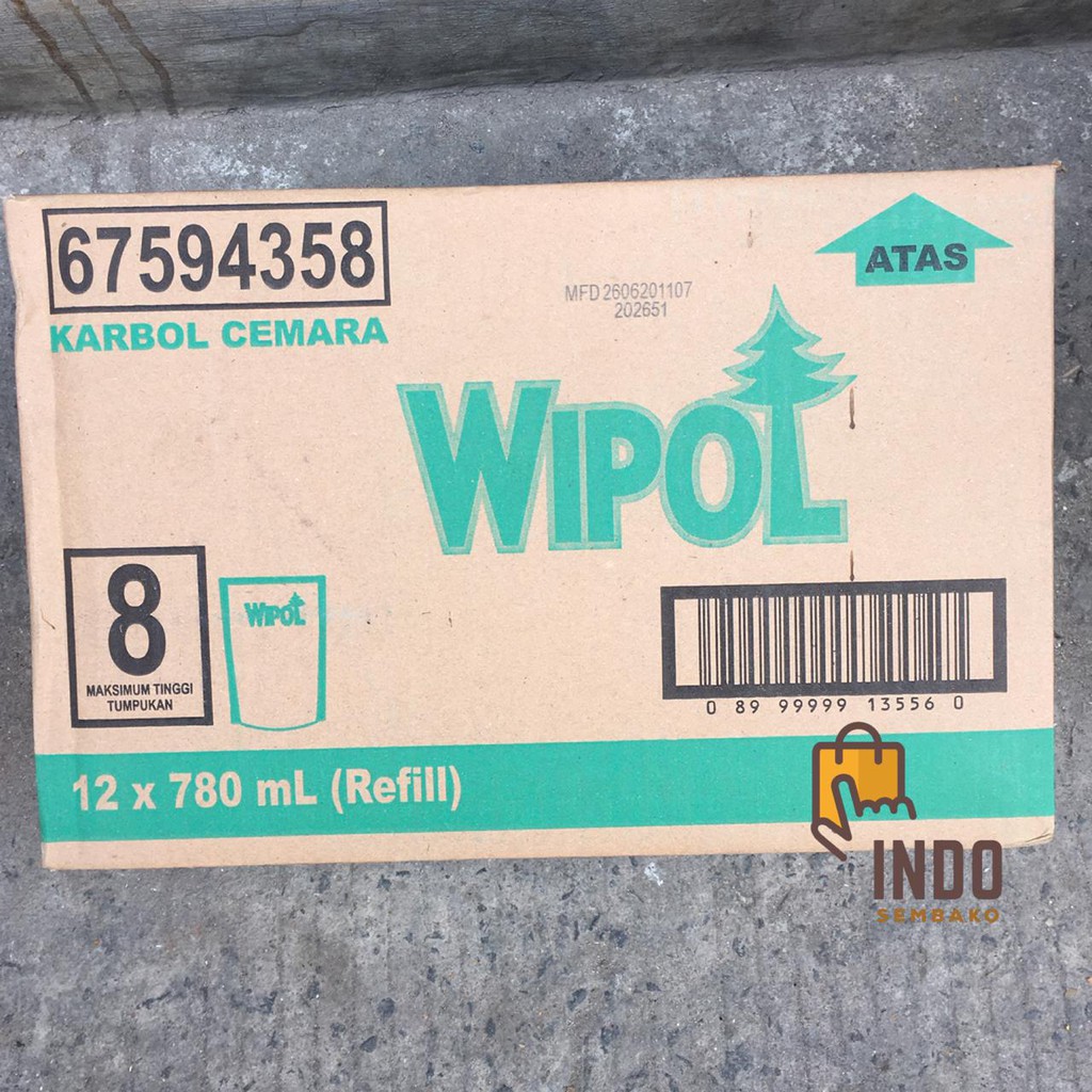 Karbol wipol 12 x 750ml refill dus / Sabun Pembersih Lantai Wipol Dus isi 12 / Karbol Wipol