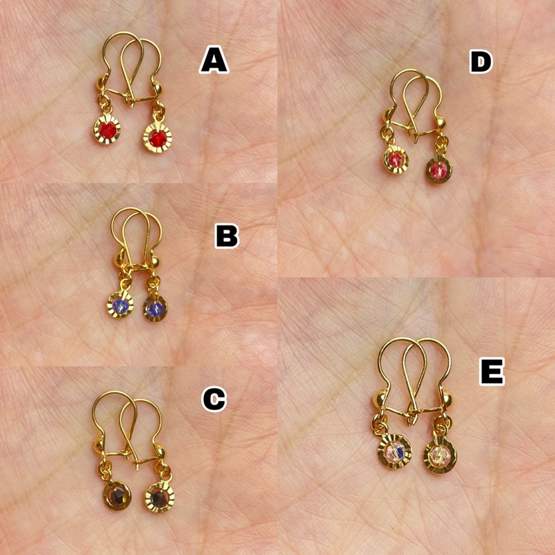 Anting kenip baby perak import asli lapis emas putih