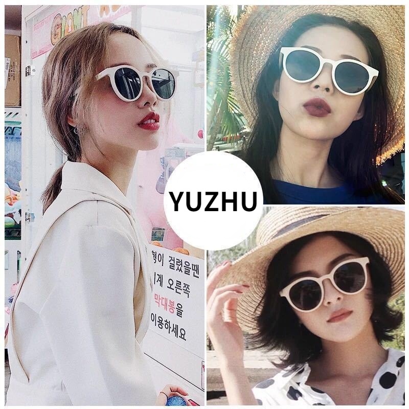 Bayar di Tempat INS Fashion Retro Mata Kucing Wanita Kacamata Hitam Bulat Kacamata Women Sunglasses