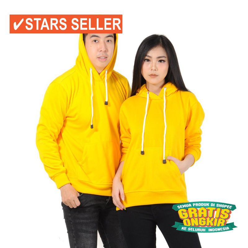 JAKET TERLARIS PRIA REMAJA TEBAL BOLAK BALIK / Jaket Hoodie Jumper Unisex (Kuning)