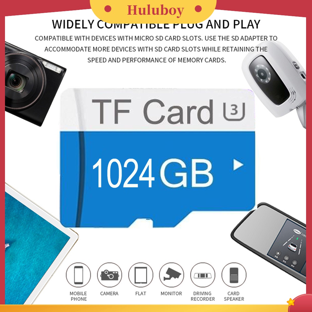 (Huluboy) Memory Card Micro Sd 128gb / 256gb / 512G / 1T U3 Kecepatan Tinggi Untuk Handphone