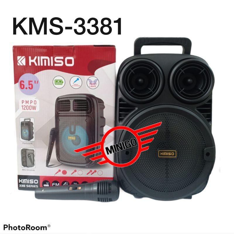 COD~Speaker Bluetooth KIMISO kms-3381 SERIES 6.5 Inchi Free Mic Karaoke FM Radio USB Memory AUX Mic