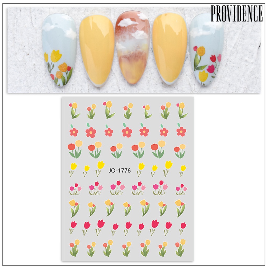 Stiker Kuku Motif Bunga Dengan Perekat Untuk Nail Art