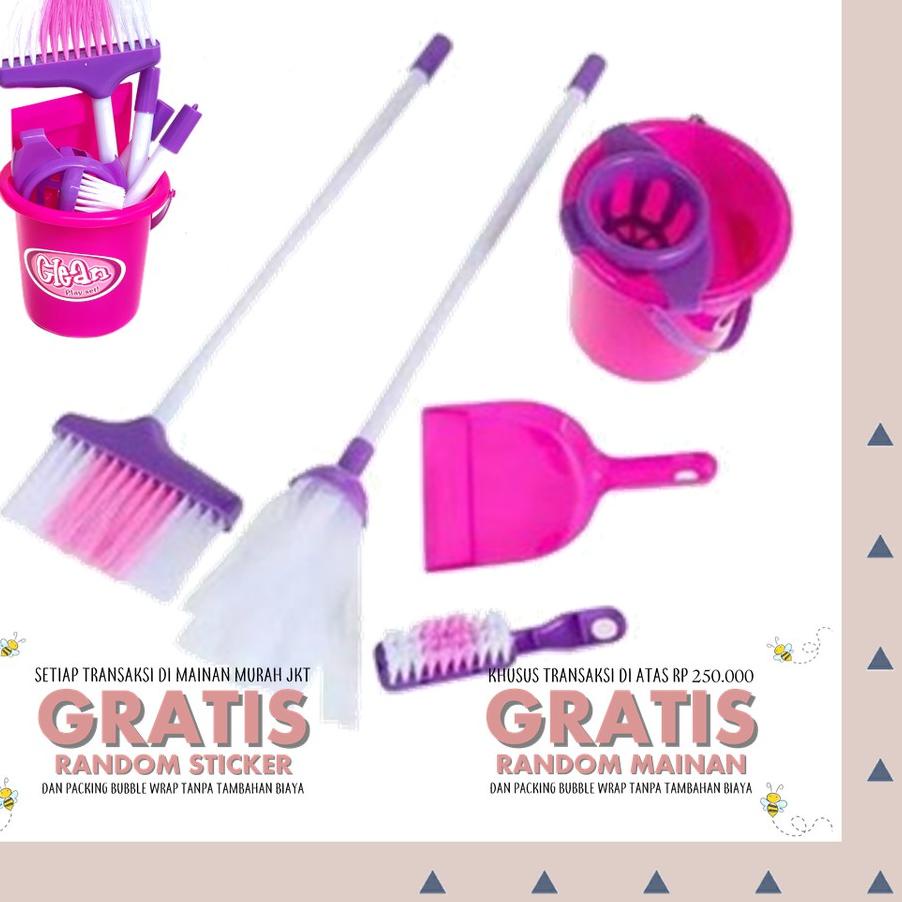 MAINAN ANAK PEREMPUAN CLEANING SET LITTLE HELPER MAINAN SAPU PEL ANAK