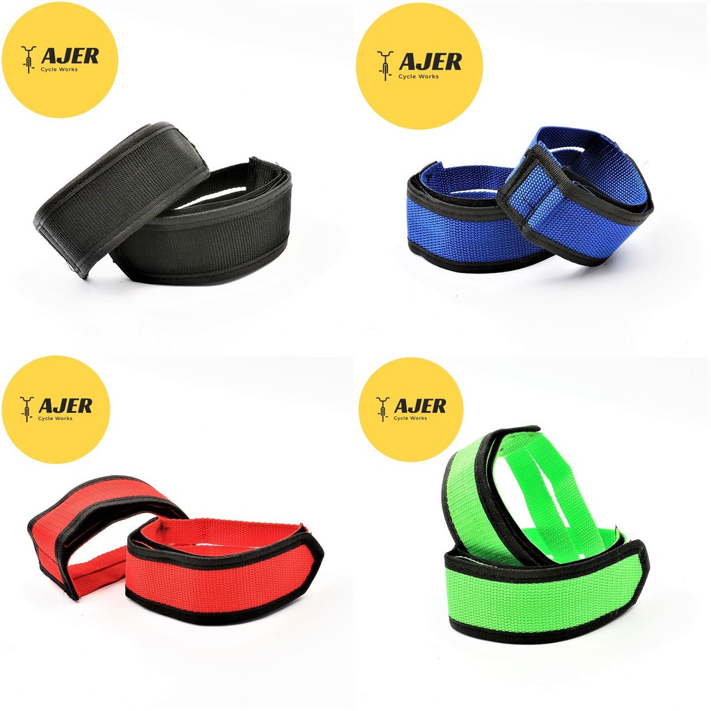 Sepasang Foot Pedal Strap sepeda fixie fixed toe clip bahan Nylon