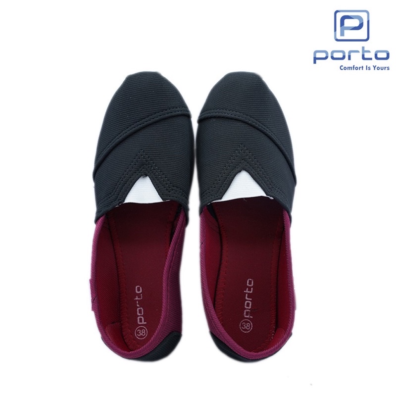 SEPATU PORTO ORIGINAL SEPATU SUPER LENTUR RINGAN SEPATU NYAMAN SEPATU KAIN SEPATU BALET SEPATU FLAT 
