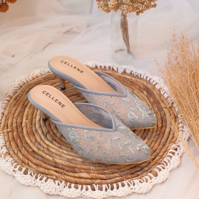 CELLENE Halley Lace Heels | wedding shoes lace brukat tinggi 5cm