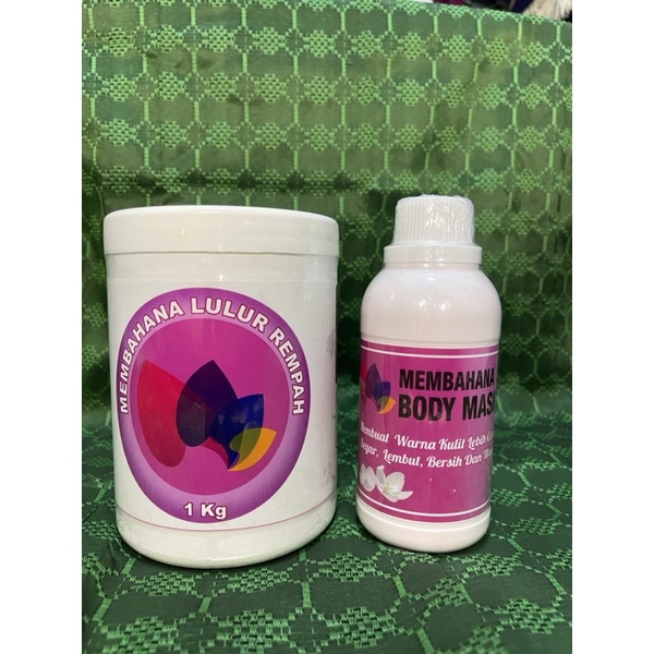 PAKETAN SCRUB MEMBAHANA LULUR REMPAH 1kg + BLEACHING / Membahana Body Masker