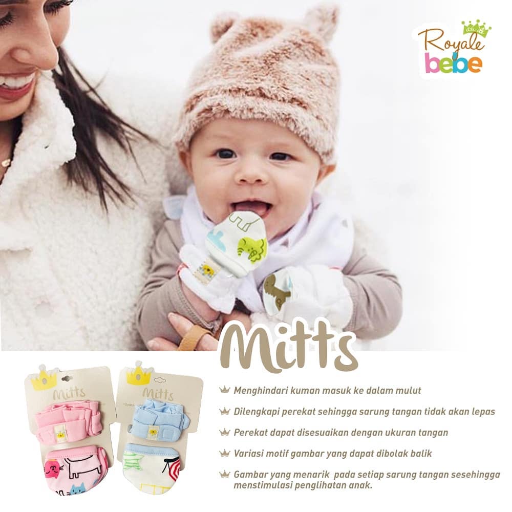 Royale Bebe Mitts Sarung Tangan Bayi Dengan Perekat