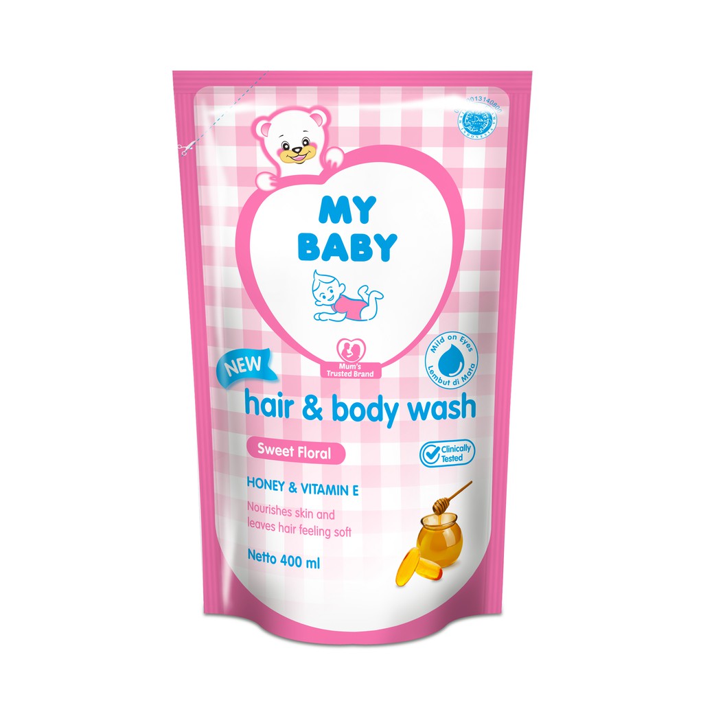 My Baby Hair &amp; Body Wash Sweet Floral Refill [400 ml / 2 pcs] - Bundle Pack - Exp: 01.2025