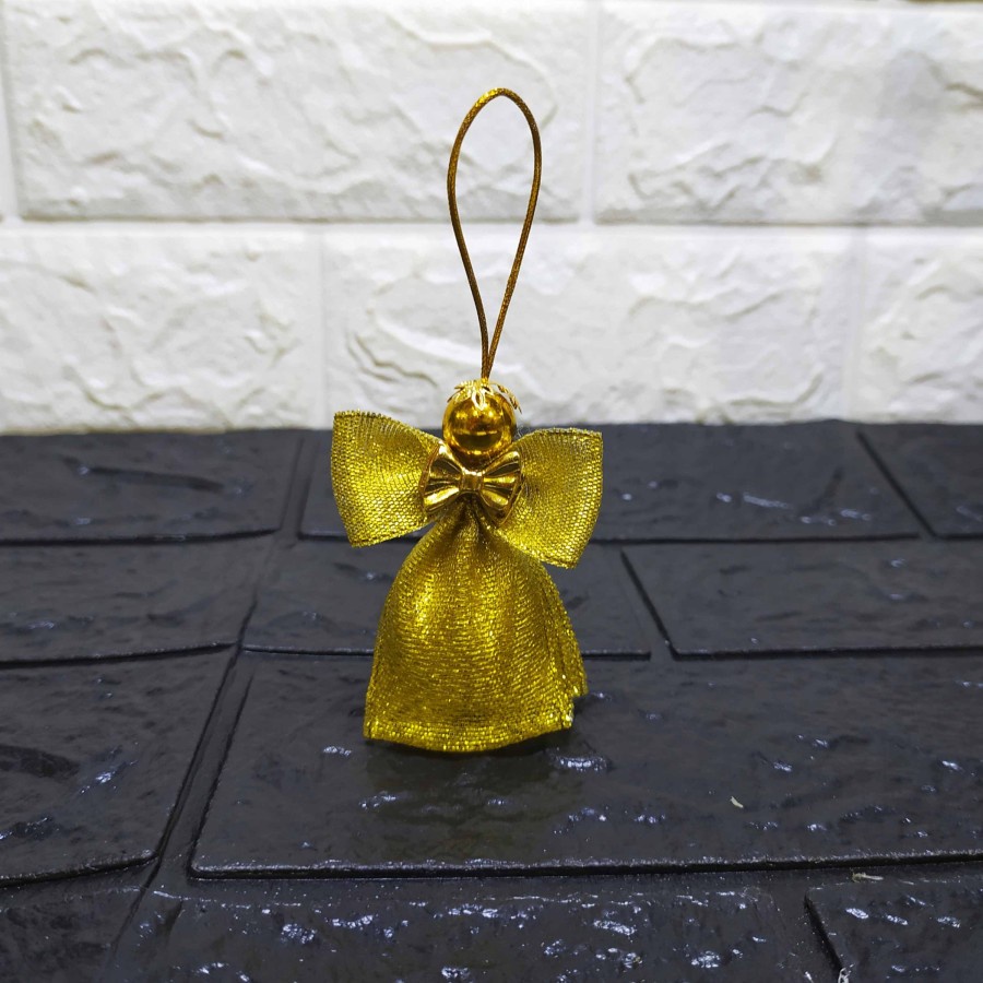 (1 pcs ) Standing Golden Angel - Gantungan Hiasan Dekorasi Pohon Natal