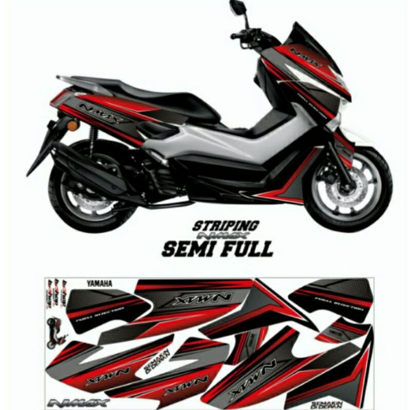 striping nmax semi full karbon lis merah