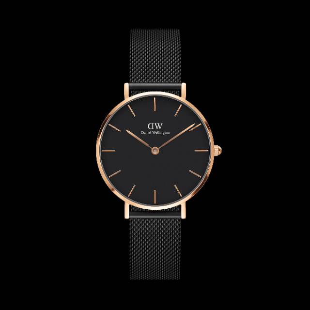 Daniel Wellington - Classic petite  Ashfield black  - Rosegold