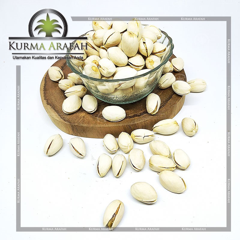 kacang pistachio 250 gr fustuk camilan sehat Import Kacang Arab