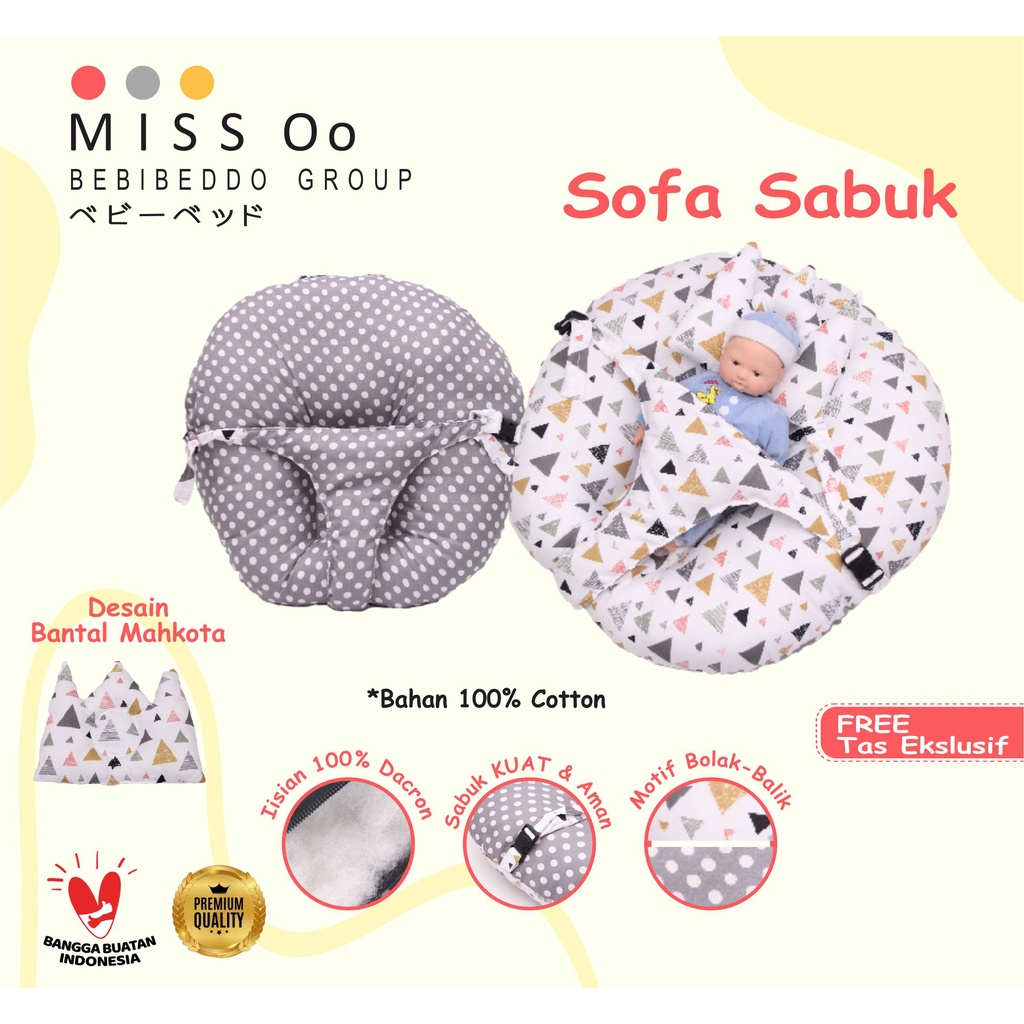 Sofa Bayi Multifungsi dengan Gesper Pengaman Free Bantal Peyang dan Tas Serut COD ready [ Merk Bebibeddo ] ]