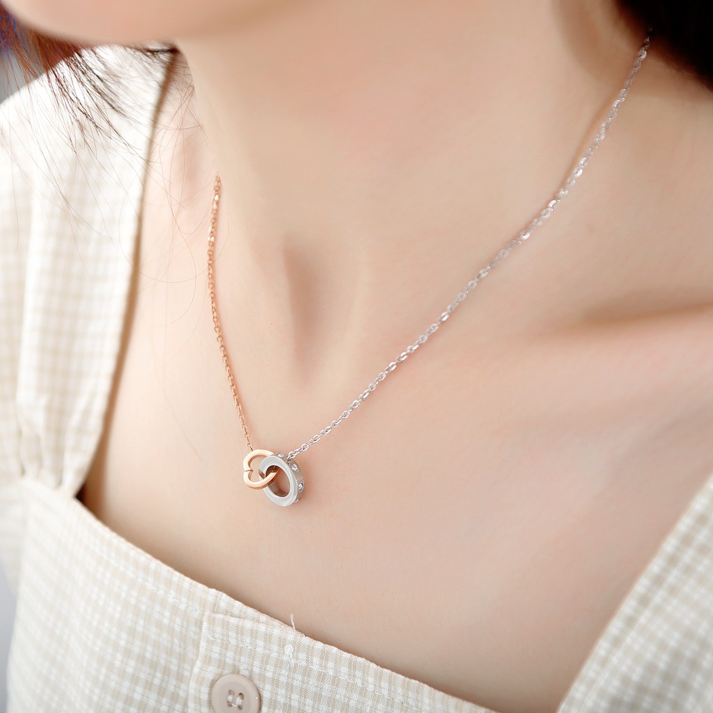 [New] Kalung fashion aksesoris titanium mini korea hadiah wanita cewek 316L anti karat KK082 hati