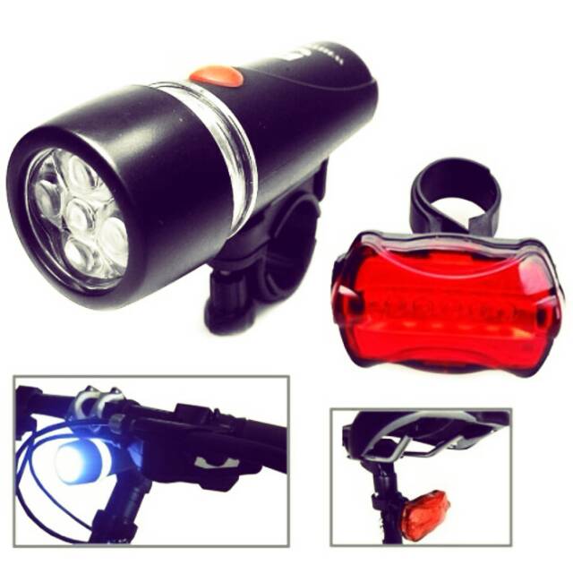 Lampu sepeda depan belakang / powerbeam waterproof / senter sepeda