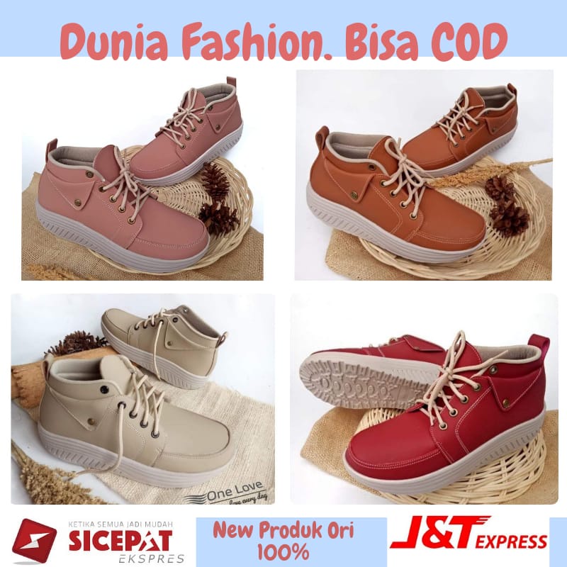 Sepatu Boots Wanita One Love Sepatu Casual Original Terbaru Kekinian Kulit Sintetis Super Branded
