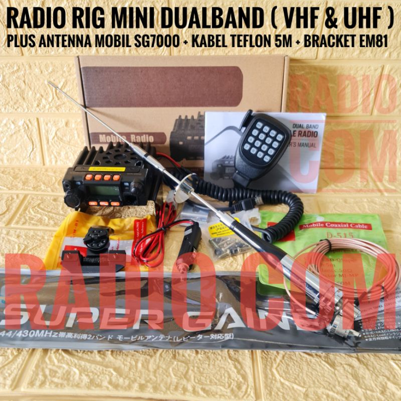 RADIO RIG MINI DUALBAND PLUS PAKET ANTENA MOBIL SUPER GAINER SG7000  RIG MINI MOBIL WEIRCOM WR-9800 REDELL DL9900