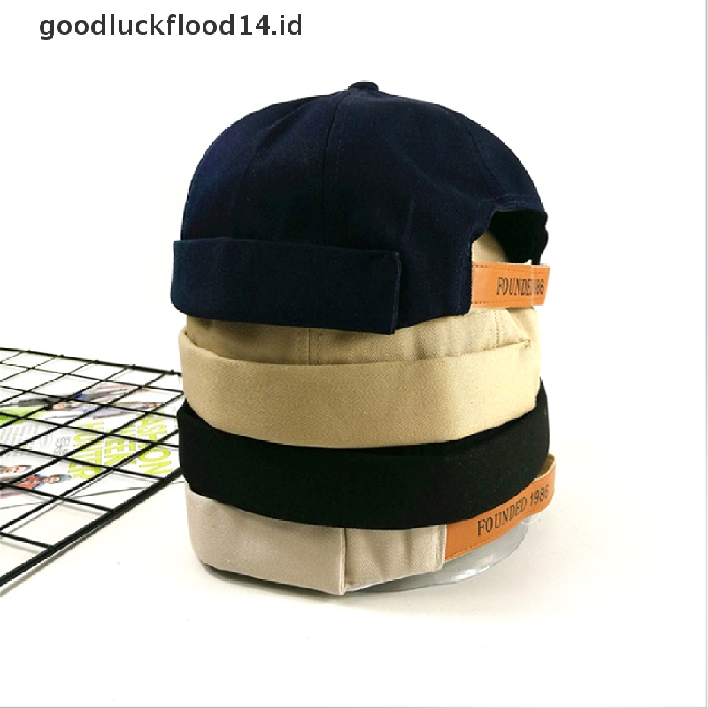 [OOID] Letter Adjustable Men Women Skullcap Sailor Baseball Cap Beanies Brimless Hat ID