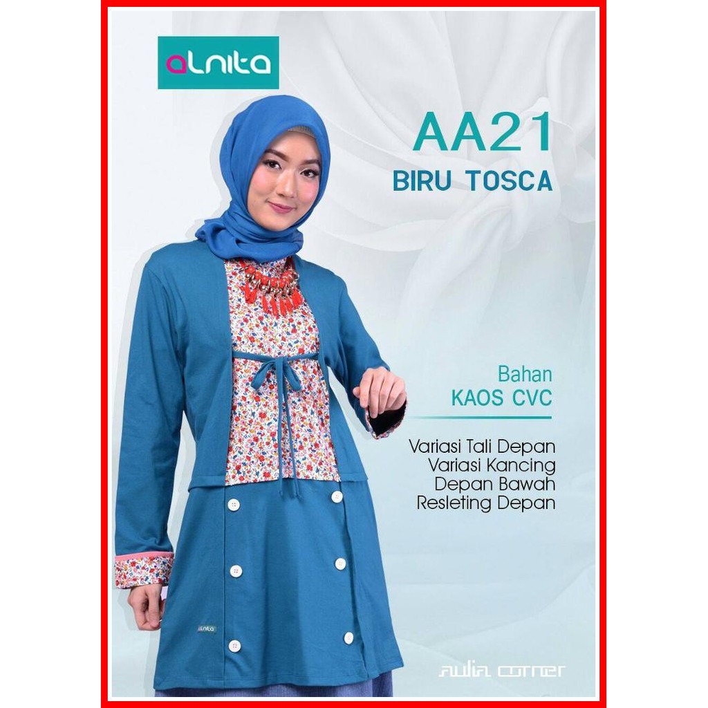 Model Atasan Wanita Alnita AA 21 Tosca Blouse Muslim Busana Muslim Modern