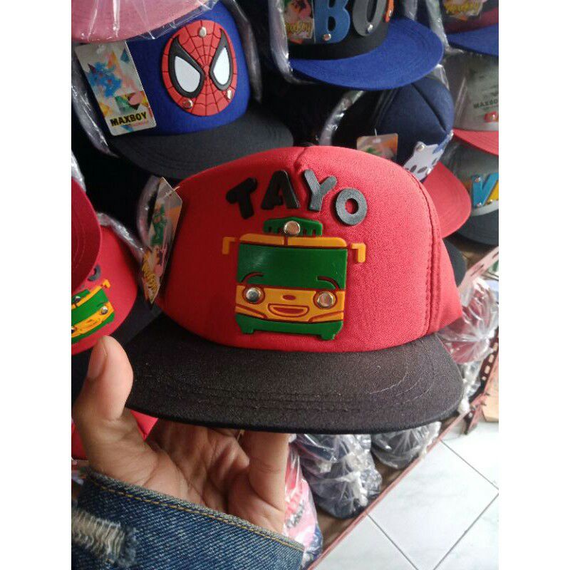 Topi Anak Snapback anak/Topi ploking anak/topi anak karakter-Tayo 2