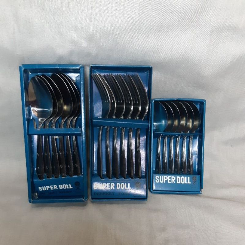 Super Doll Sendok, garpu& sendok kecil ,stainless premium
