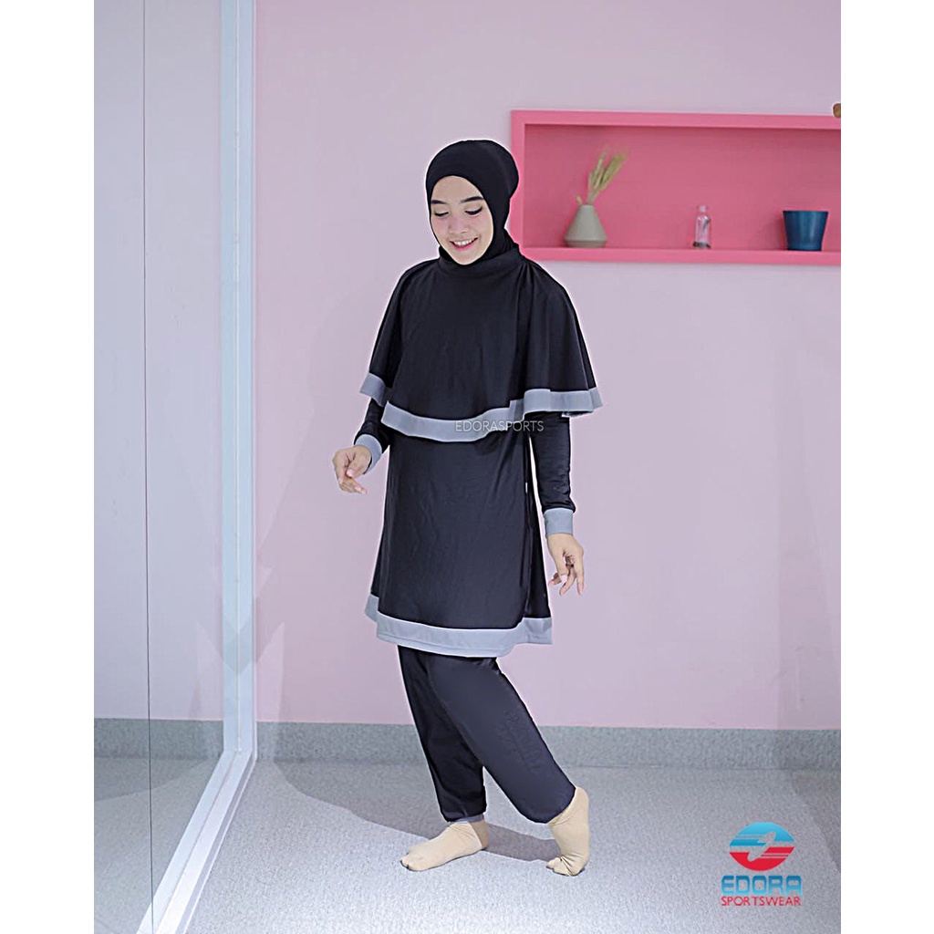 Baju Renang Wanita Muslimah Hijab Syari Dewasa Jumbo Premium EMP EDORA