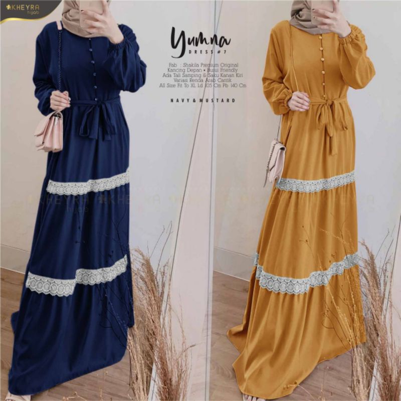 YUMNA DRESS #7 VARIASI RENDA ARAB CANTIK BUSUI FRIENDLY BY KHEYRA HIJAB