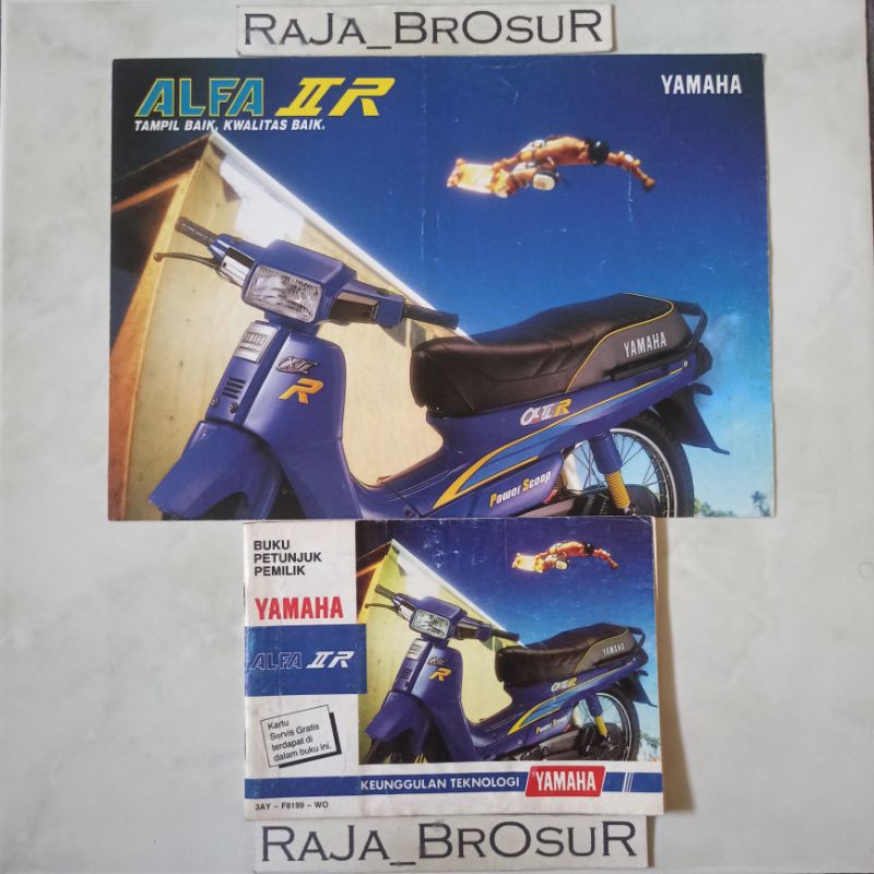 Buku petunjuk pemilik Manual book + Poster brosur katalog Yamaha Alfa IIR Alfa II R Alfa 2 R 1991 1S