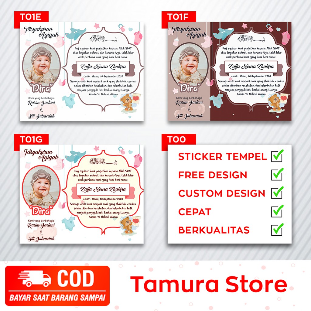 Stiker Aqiqah / Stiker Kelahiran - T01B-2