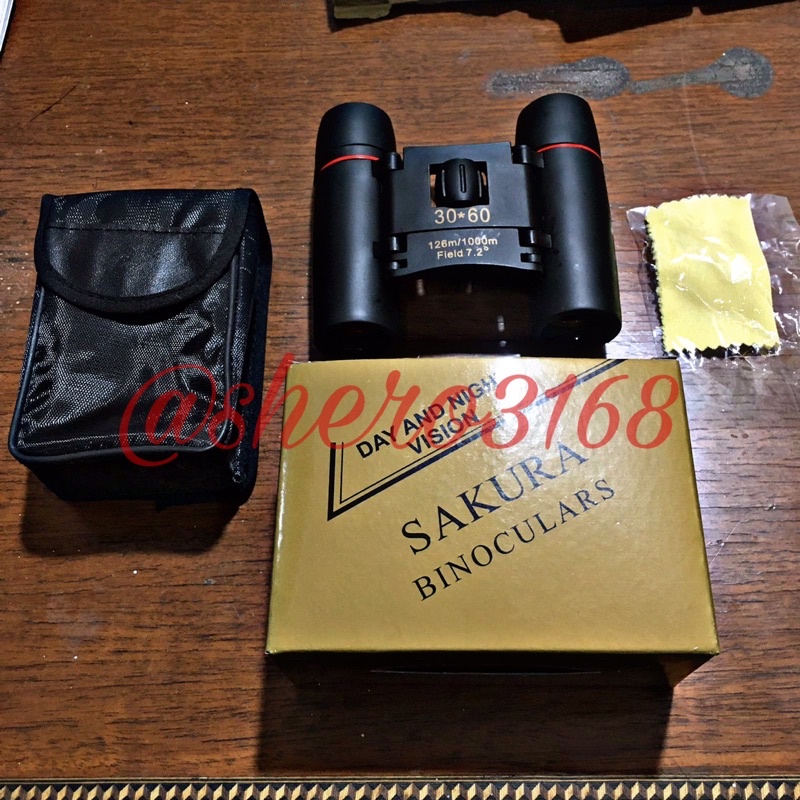 Teropong SAKURA 30x60 mini jarak jauh 1KM 126/1000 meter day and night mini portable binocular 30x60