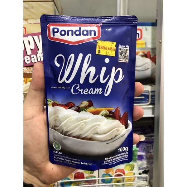 Pondan whip cream 100gr dan 200gr / cream decor
