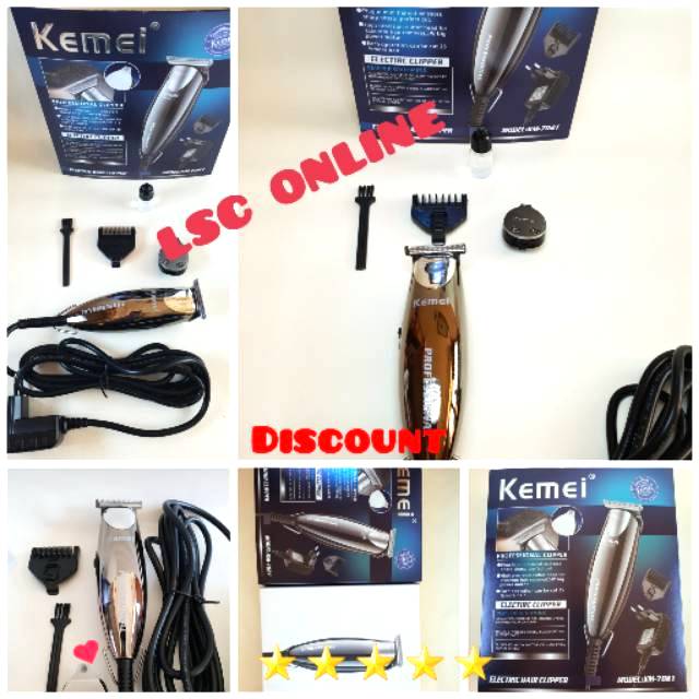 Alat Mesin Cukur Rambut Jenggot Pria Profesional Kemei Km7021 Hair Cliper Original Termurah