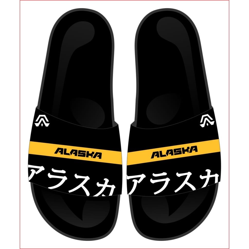 ALASKA Sandal Slide Pria Dewasa Collection Black series Terbaru