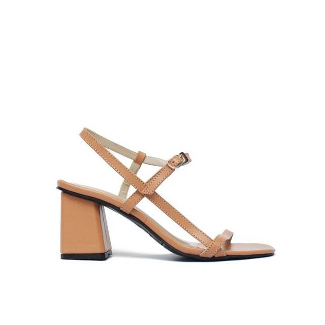 Heels murah Batam slop korea sandal 7cm B0U7 pesta wisuda kerja tali premium polos import kaca wanit