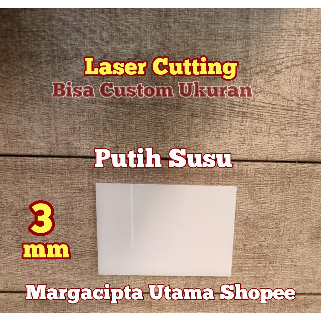 Acrylic 3mm Putih Susu Akrilik Custom Lasercut Termurah