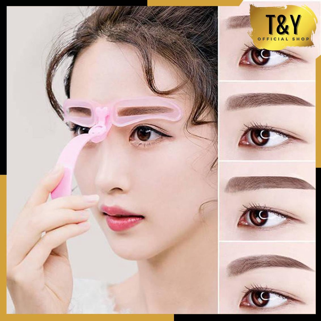 T&amp;Y Cetakan Alis Gagang 8 IN 1 Eyebrow Template Kit Praktis 8in1 Pencetak Alis 8 Bentuk Alis Stamp Alis Makeup Murah Import