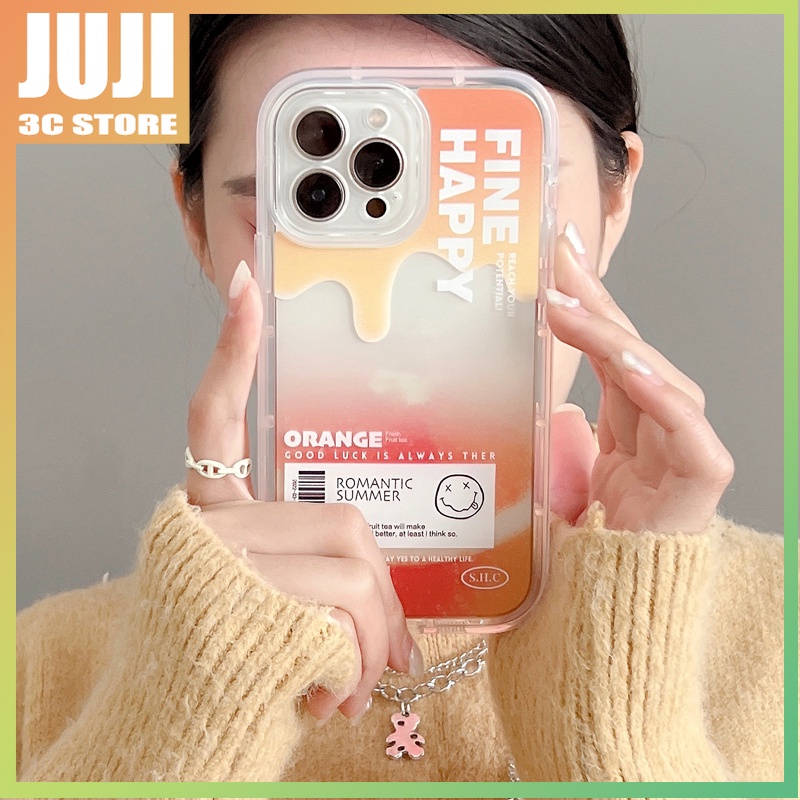 Casing case Motif Buah Teh Lucu Untuk Iphone 360° Case Tiga Warna Permen Tahan Pecah Untuk iphone x xs xr xsmax 11 12 13 pro max