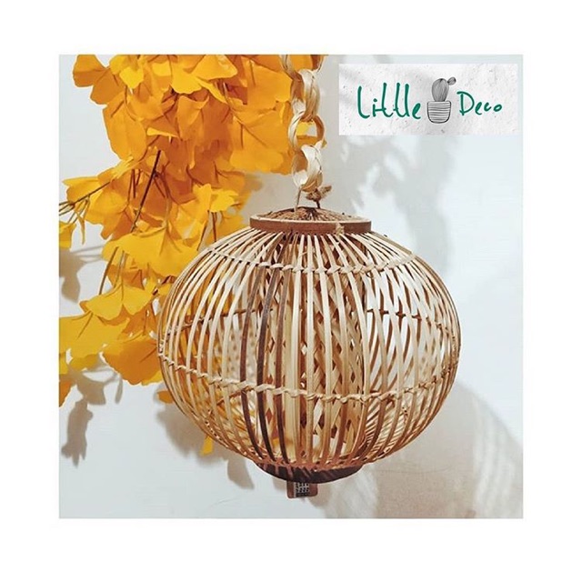 Cup Lampu Rotan Gantung Model F