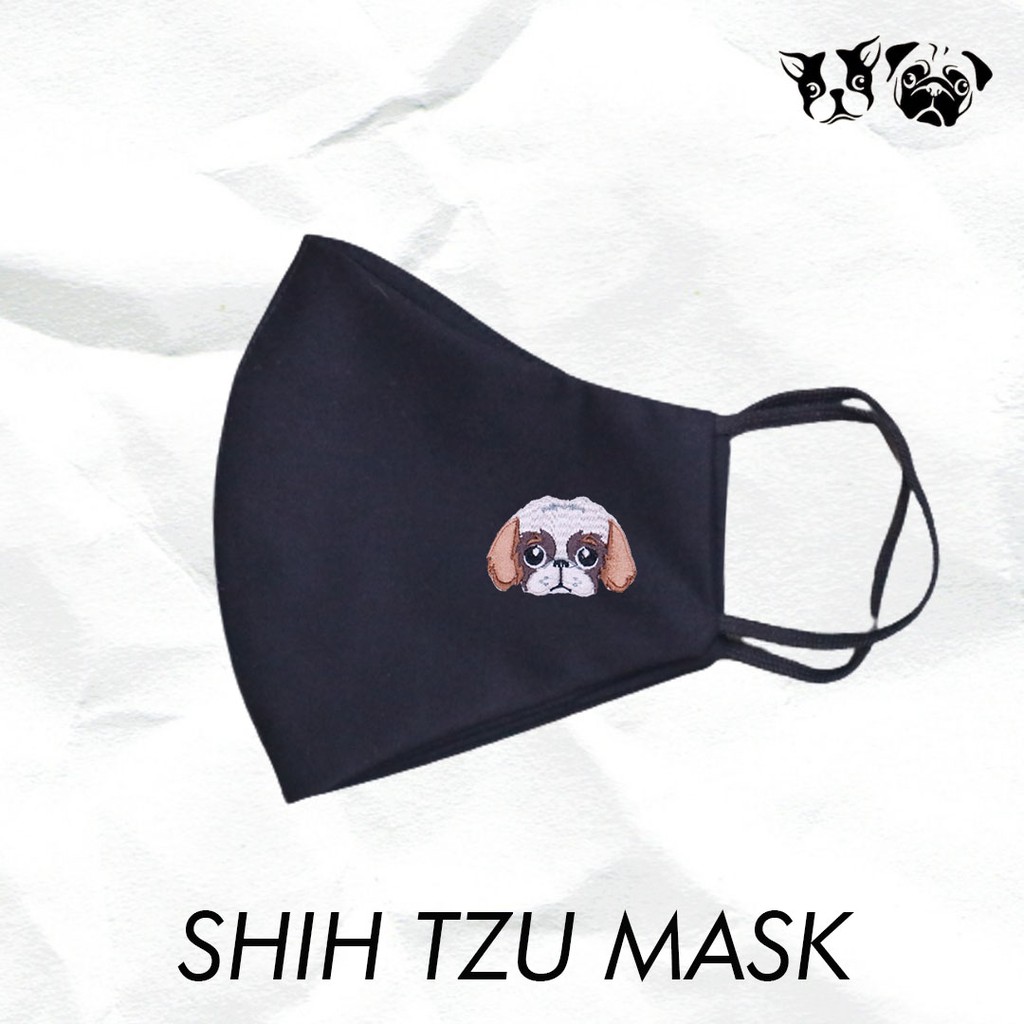 SHIH TZU MASK / Masker Anjing Bordir Shih Tzu by Furbaby