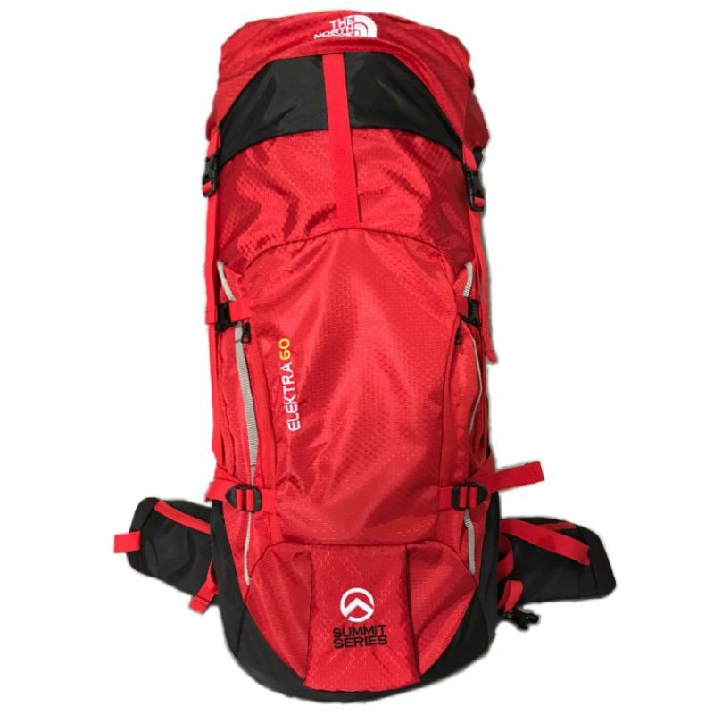 Carrier TNF Elektra 60 up 70L (lokal) Merah Free Raincover