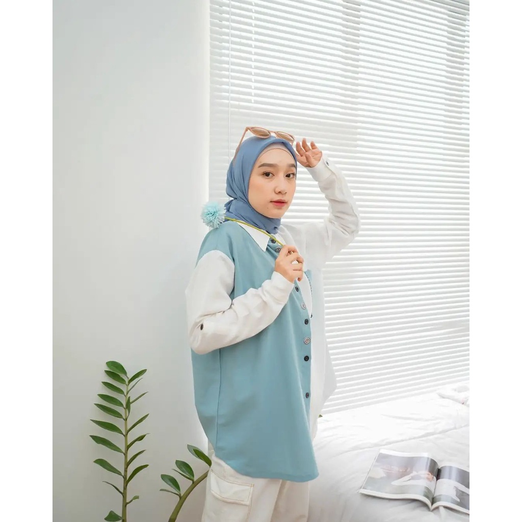 Baju Imfort Wanita Stevy Oversize Shirt Syakila