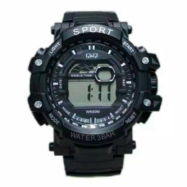 Jam Tangan Pria Sporty Q&amp;Q Digital Rubber QQ002