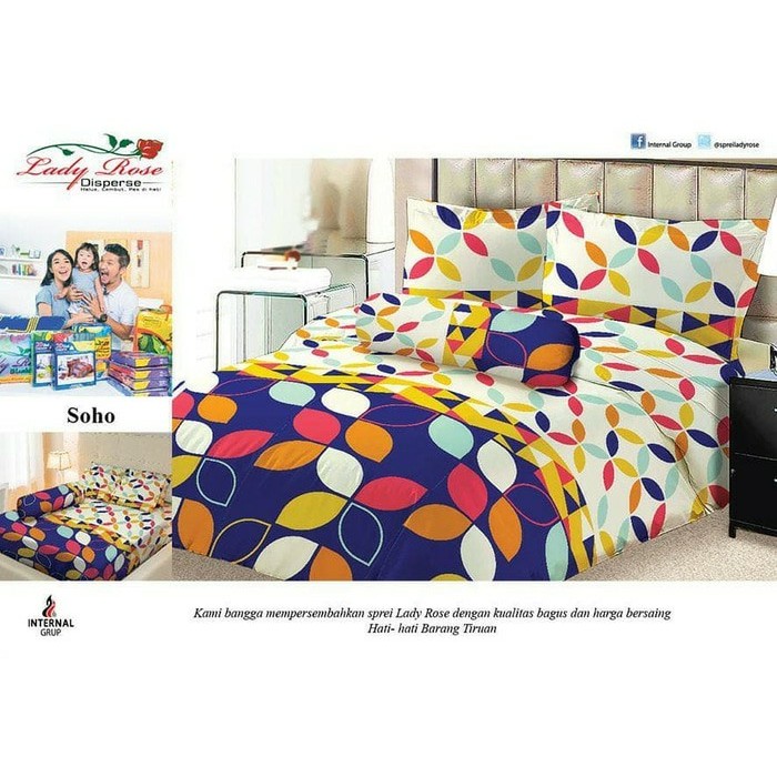 BEDCOVER SET LADY ROSE 180 SOHO 180X200 KING SIZE NO.1 MURAH