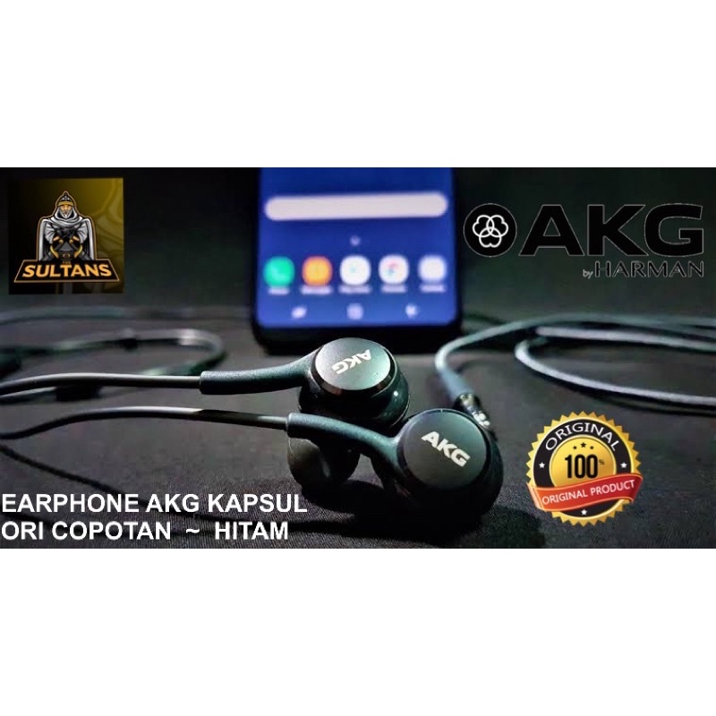 PROMO HANDSFREE ORIGINAL AKG KAPSUL COPOTAN HITAM FEEL THE REAL HIGH QUALITY MUSIC AUDIO SYSTEM