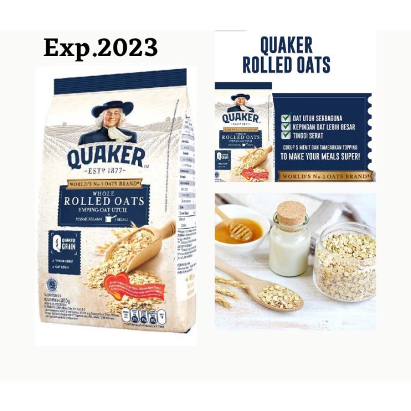 

quaker rolled 800 gr,oat utuh,oats utuh,gandum utuh